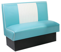 Booth Bench, Malibu Series MB-4300, Aqua with White Welt