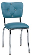 921-DT Chair. Curved Diamond Tuft Back, Chrome Buttons
